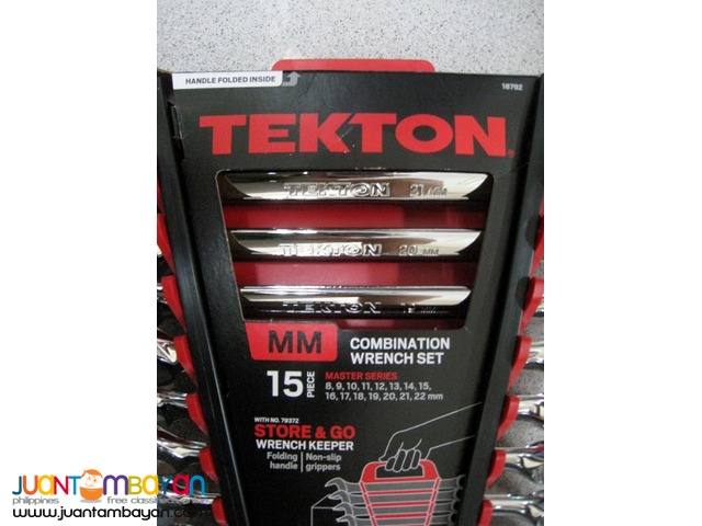 Tekton 18792 15-piece Polished Combination Wrench Set, Metric