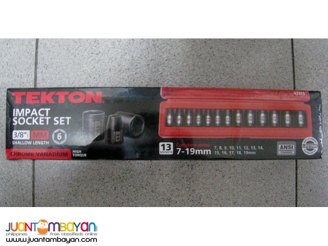 Tekton 47915 13-piece 3/8-inch Drive Shallow Impact Socket Set