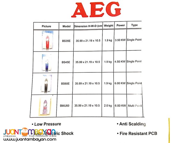  Water Heater Aeg 