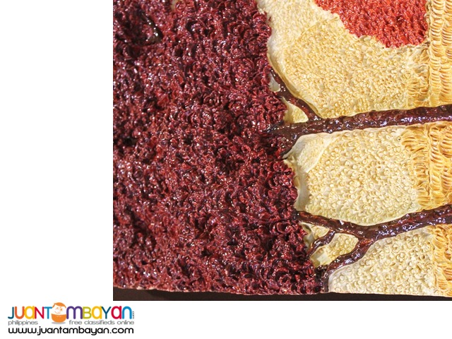  Wall Decor 3D embossed Art Frame Red Autumn 