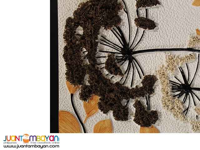  Wall Decor 3D art frame golden white flower 