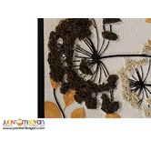  Wall Decor 3D art frame golden white flower 