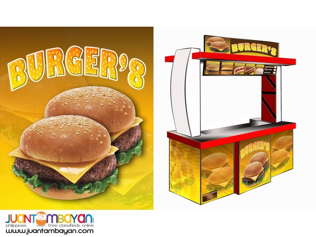 hamburger, kwek kwek, buko shake, french fries, lugaw