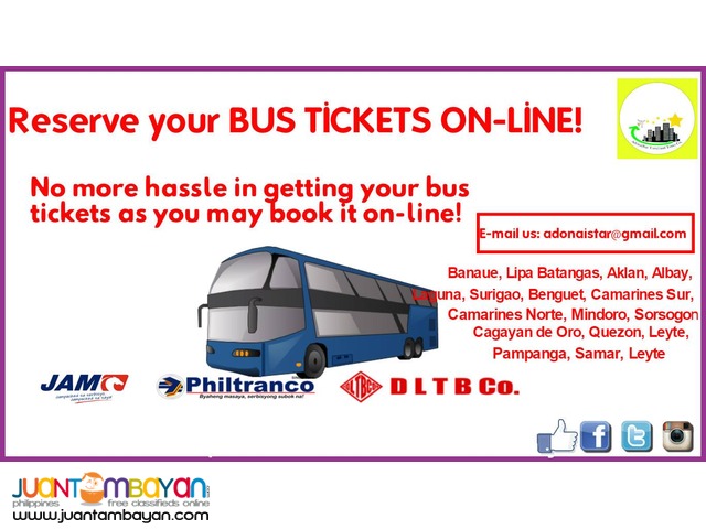 RESERVE YOUR BUS TICKETS ONLINE