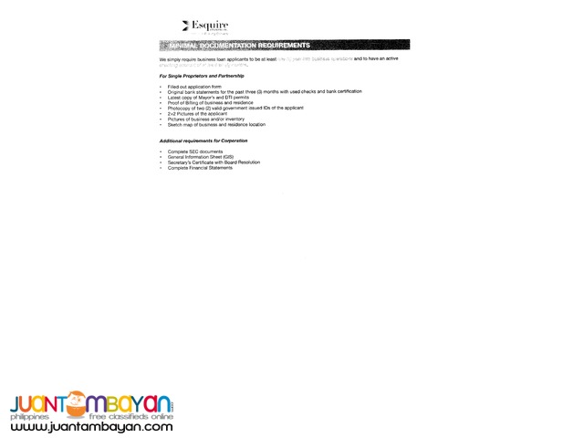 Esquire Financing Business Loan