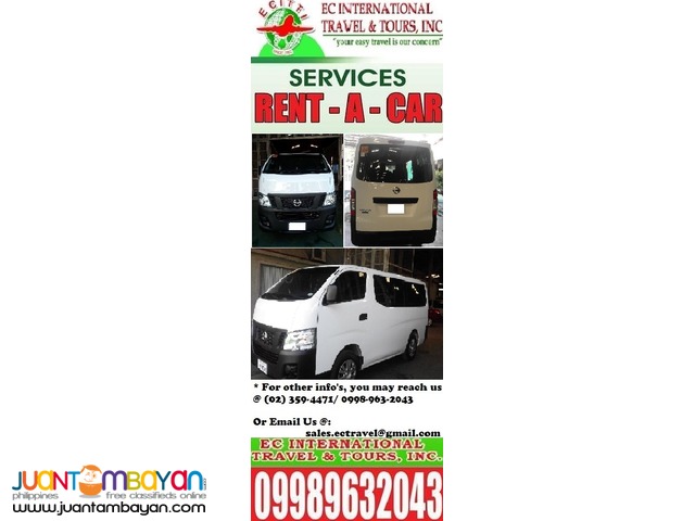 Brand New Nissan Urvan for RENT