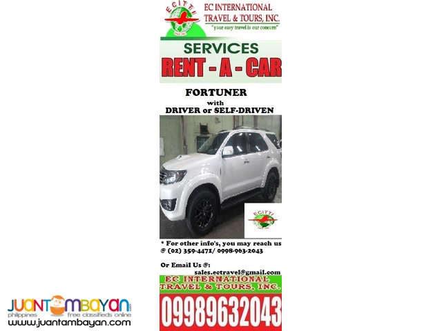Toyota Fortuner for RENT