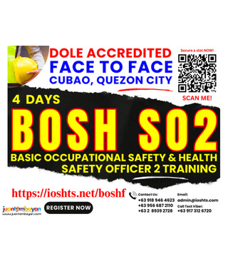 Face To Face BOSH Training SO2 Training Safety Officer 2 DOLE Training