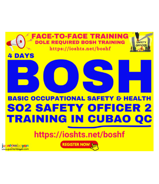 BOSH Training SO2 Training Safety Officer 2 DOLE Training Face To Face
