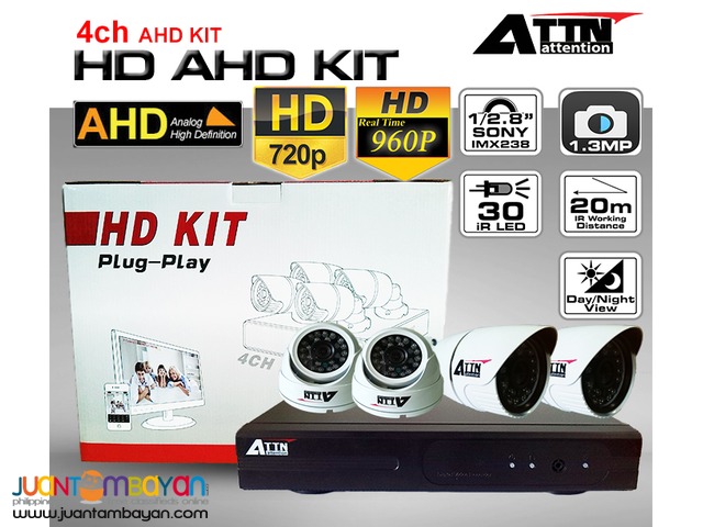 cctv 4ch HD AHD DVR KIT [960P]