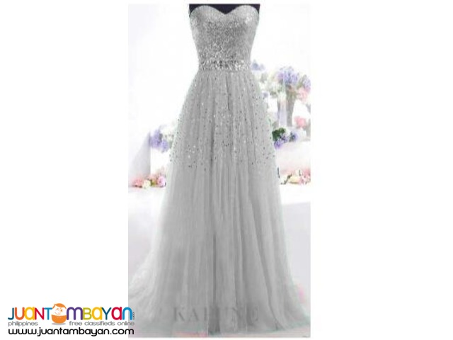 A-Line Sweetheart Long Dress with Sequins