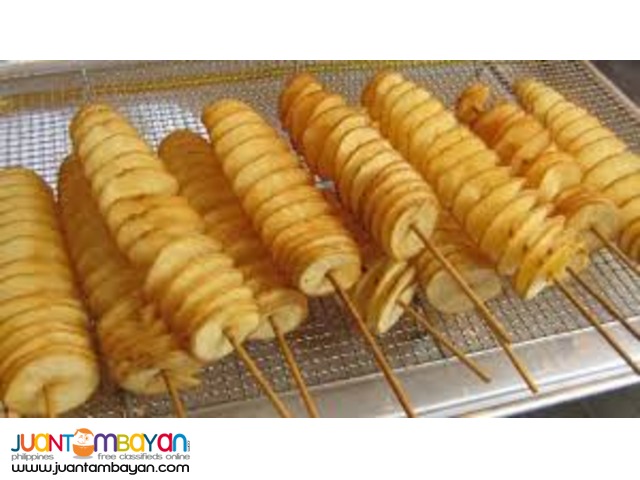 french fries, buko shake, kwek kwek, isaw, burger, lugaw,