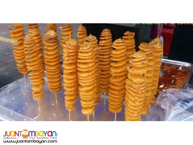 french fries, buko shake, kwek kwek, isaw, burger, lugaw,