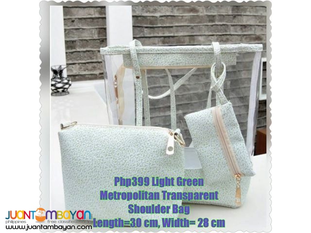 Light Green Metropolitan Transparent Shoulder Bag