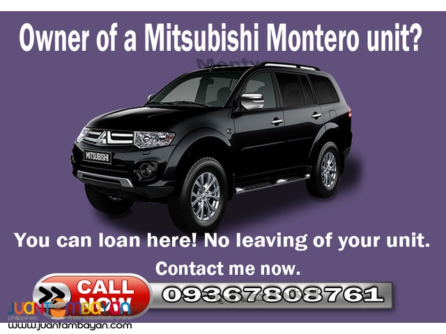 Owner of a Montero unit? You can car lend here OR CR only