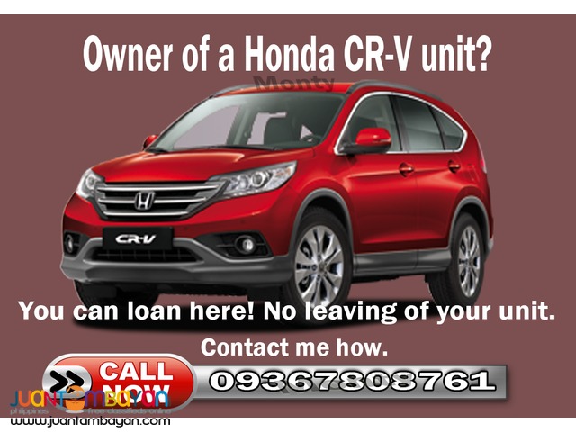 Car lending pawn loan OR CR only for 2000-2015 Honda or any units Car lending pawn loan OR CR only for 2000-2015 Honda or any units
