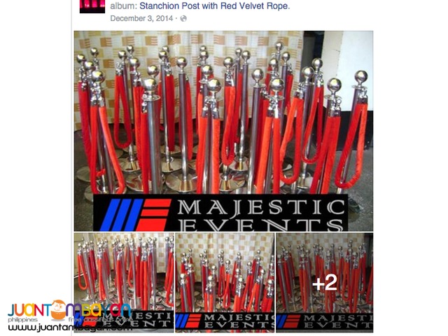 50 Stanchions with red velvet ropes 50 Stanchions with red velvet ropes