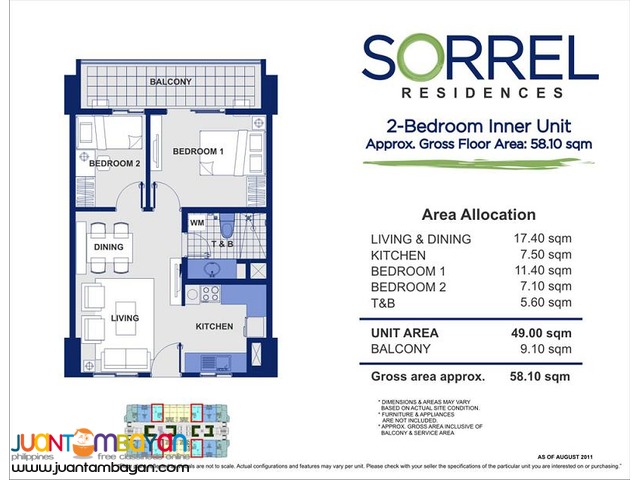 1, 2 & 3 BR Sta. Mesa Manila Condo Sorrel Residences Condominium