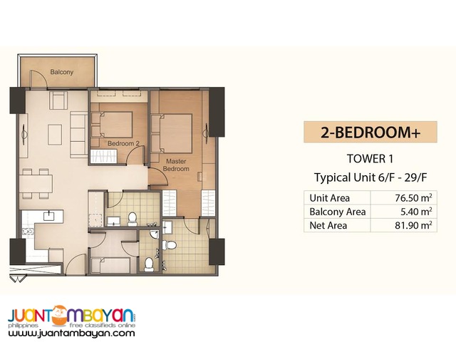 Condo 2BR for as low as P39,186 mo equity