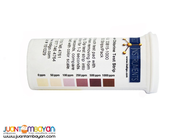 Chlorine Test Strips for Food Safety 0 to 1000 ppm Chlorine Test Strips for Food Safety 0 to 1000 ppm