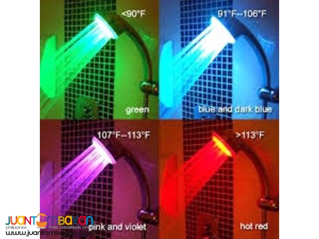 Shower Head With Changing LED Lights Temperature Control