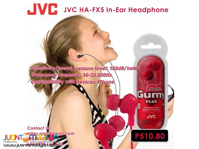 JVC HA-FX5 In-Ear Headphone (Red) JVC HA-FX5 In-Ear Headphone (Red)