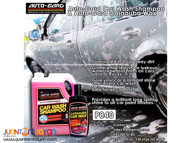 Auto-gard Car Wash Shampoo 1liter and Auto-gard Carnauba Wax 250ml