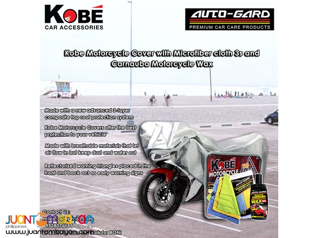 Motorcycle Cover with Carnauba Wax and Microfiber Cloth 3s