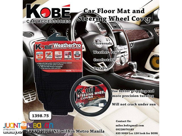 Kobe Car Mattings + Kobe steering Wheel Cover Kobe Car Mattings + Kobe steering Wheel Cover