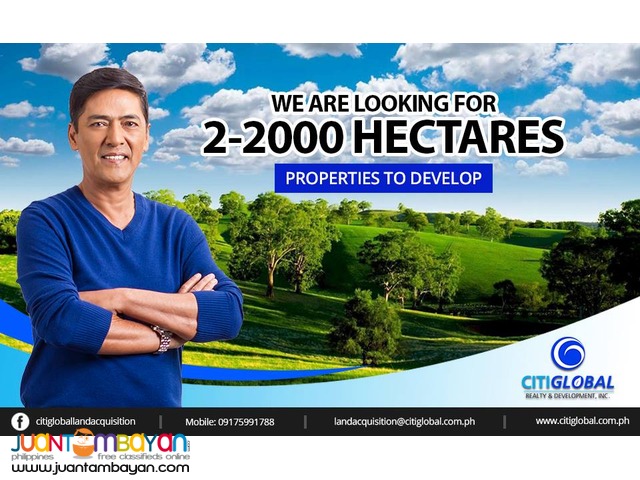 We are looking for properties 2-2000 hectares in DAVAO