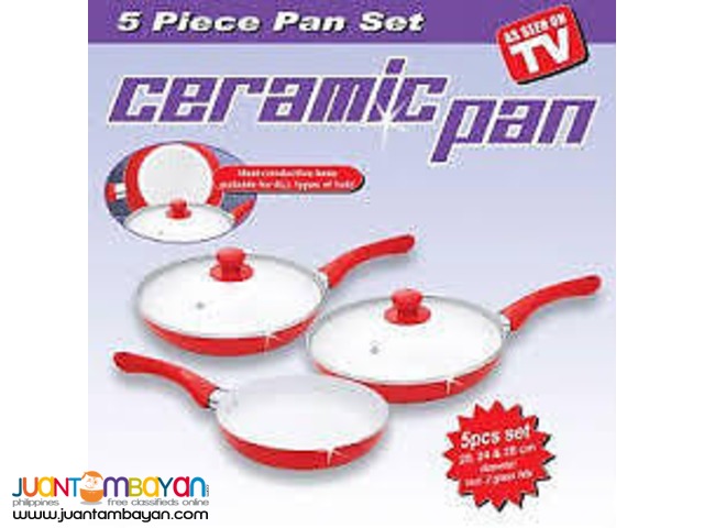 5PC CERAMIC COATED FRYING PAN SET 