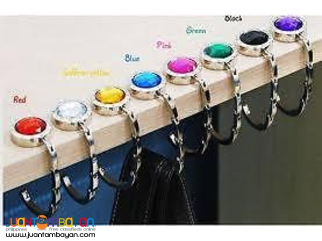 Foldable Crystal Alloy Purse Handbag Hook Hanger Bag Holder