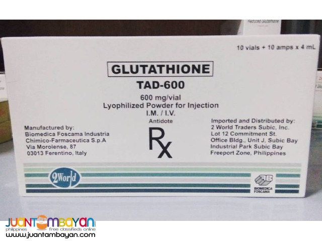 TAD Glutathione IV Complete Set 600mg X 10 TAD Glutathione IV Complete Set 600mg X 10