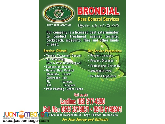 MGBRONDIAL PEST CONTROL SERVICES