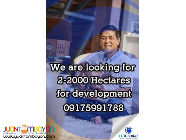 We are looking for properties 2-2000 hectares in CAVITE