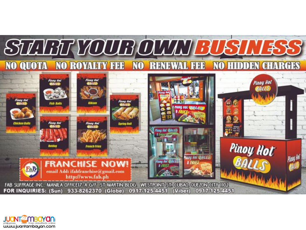 Pinoy Hotballs & Fries Food Cart Franchise 149K Only