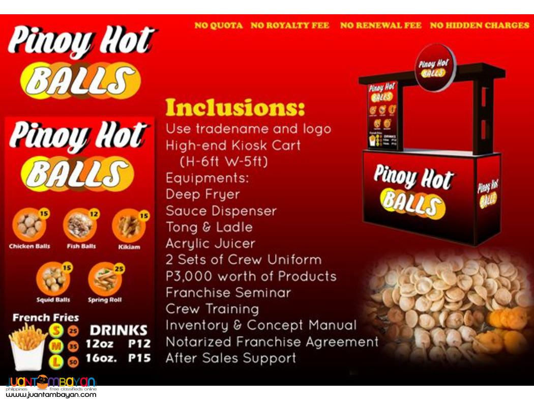 Pinoy Hotballs & Fries Food Cart Franchise 149K Only