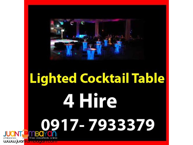 led cocktail tables for rent