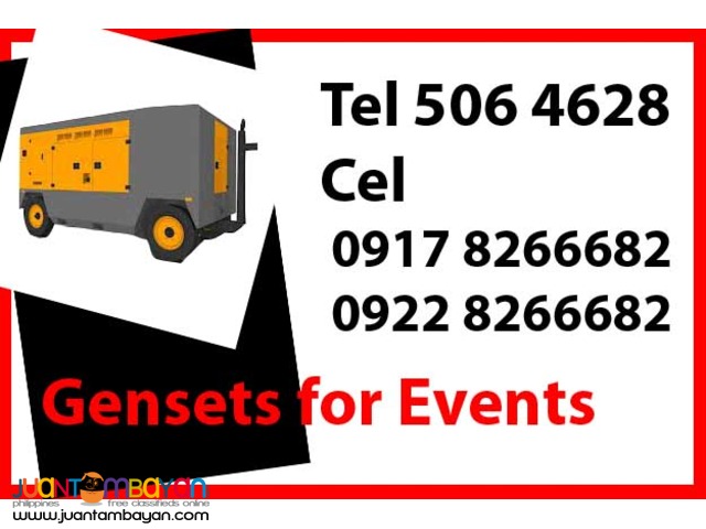 Gensets for Event Rental Hire Manila Philippines