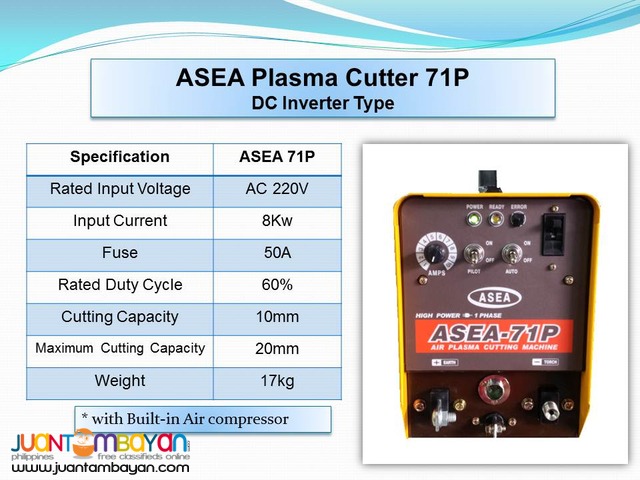 Plasma Cutter- ASEA 71P DC Inverter Type Welder