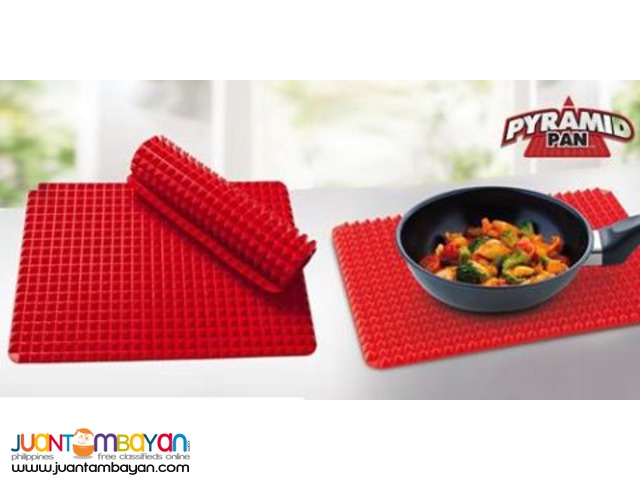 Pyramid Pan Non Stick Fat Reducing Silicone Cooking Mat 