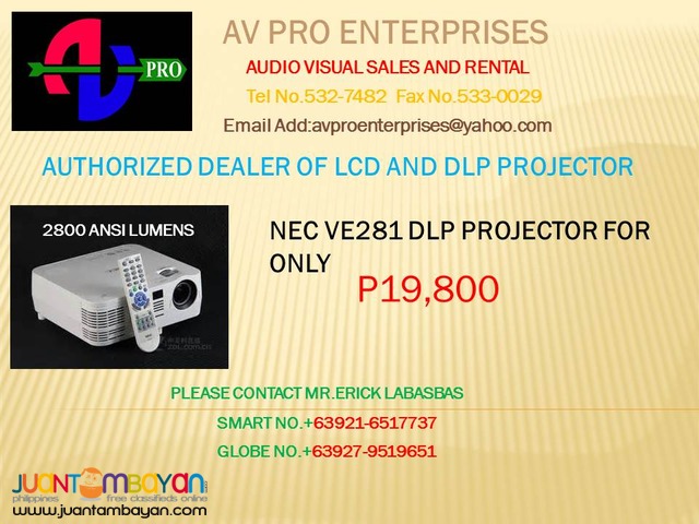 Lcd and dlp projectors for sale