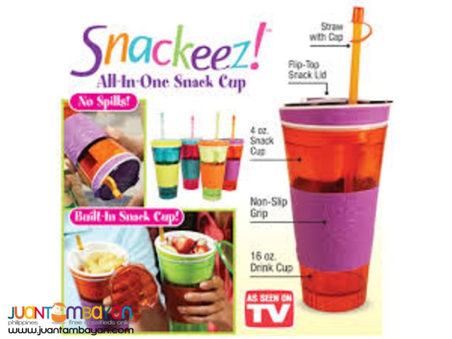 Snackeez Snack and Drink Cup For Snacking On The Go In One Cup
