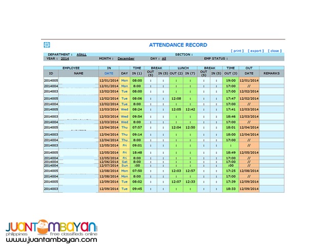 Web Based Payroll Timekeeping HRIS PMS Jobs Training System