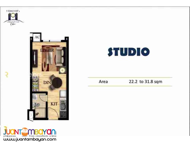 Condo Studio Type for sale as low as P14,625 mo amort