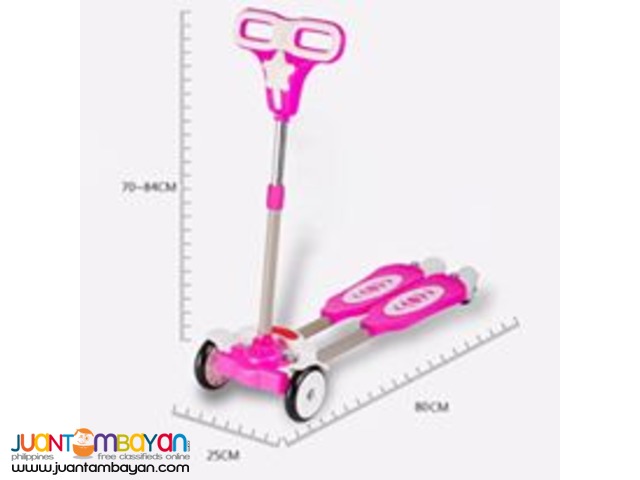 4 Wheels Frog Swing Scooter for kids in blue or pink