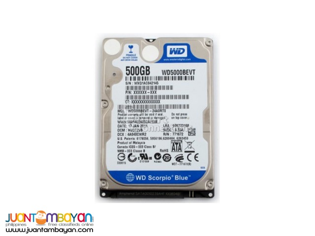 WESTERN DIGITAL 500GB SATA NOTEBOOK