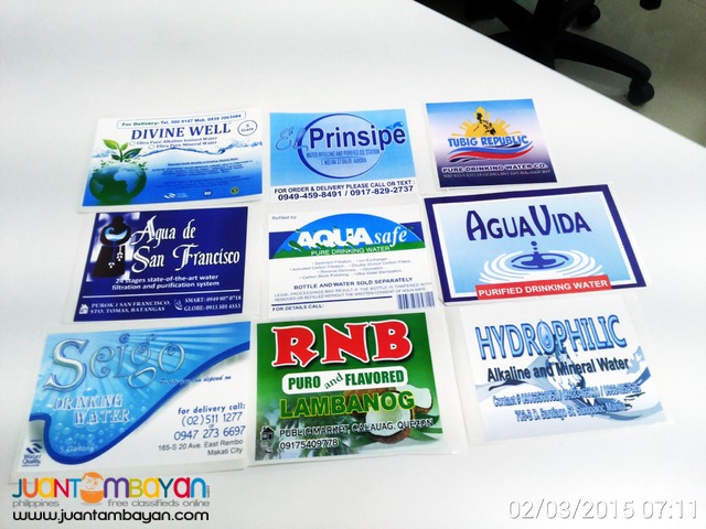 PET Bottle Sticker, 3 x 1.5 350mL Labels Water Station Sticker PET Bottle Sticker, 3 x 1.5 350mL Labels Water Station Sticker