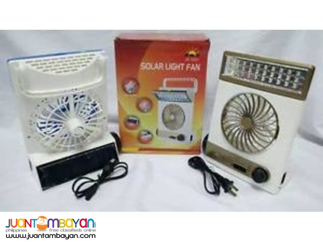 3 in 1 Solar Rechargeable Multi Purpose Fan Light Emergency LED Lamp
