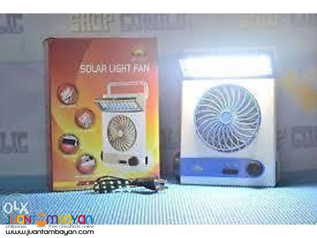 3 in 1 Solar Rechargeable Multi Purpose Fan Light Emergency LED Lamp